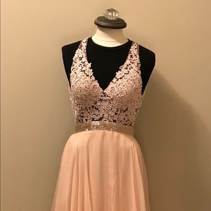 Mori Lee Pale Pink Formal Gown